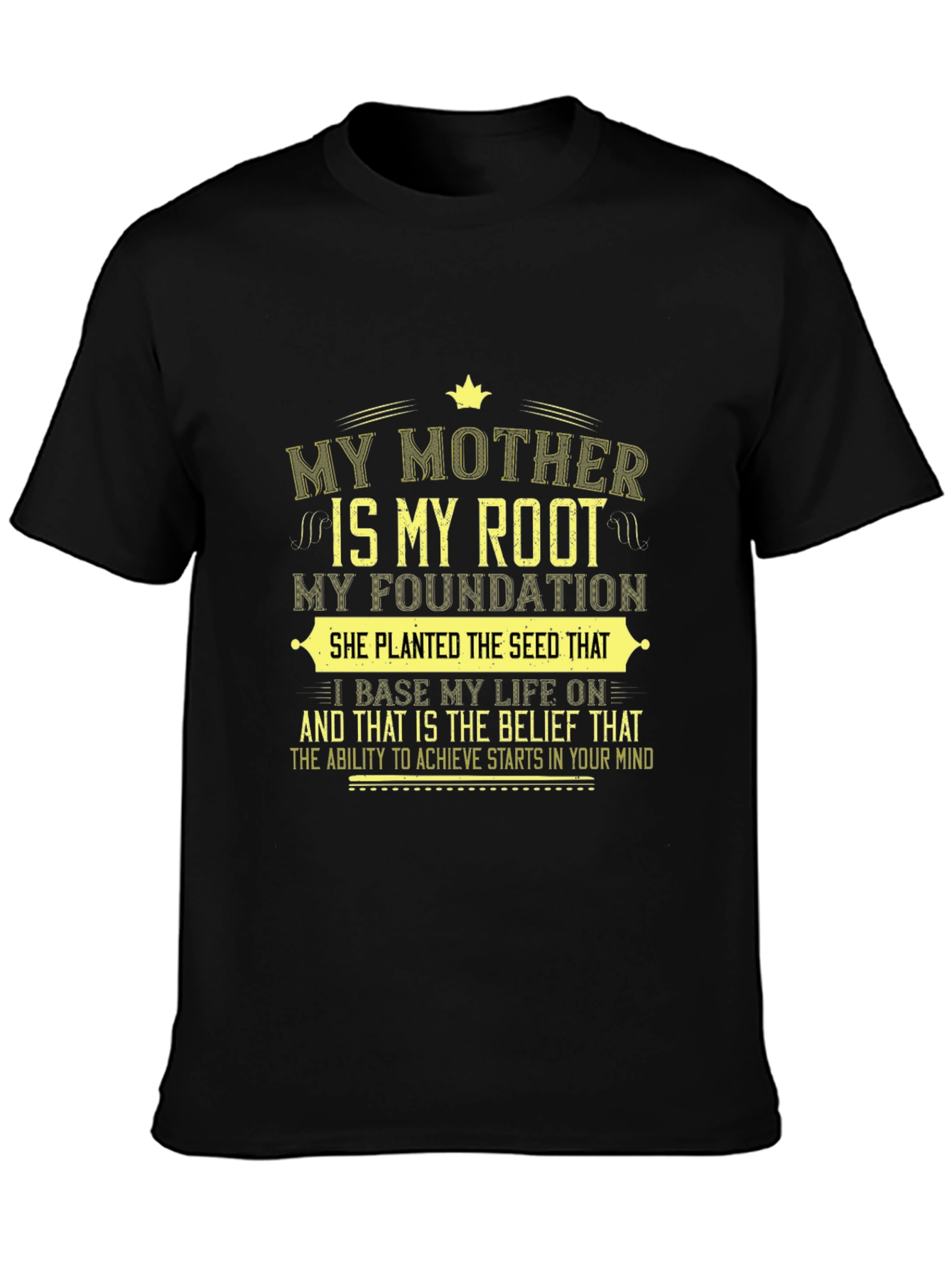 My Mother My Root Black Graphic T-Shirt