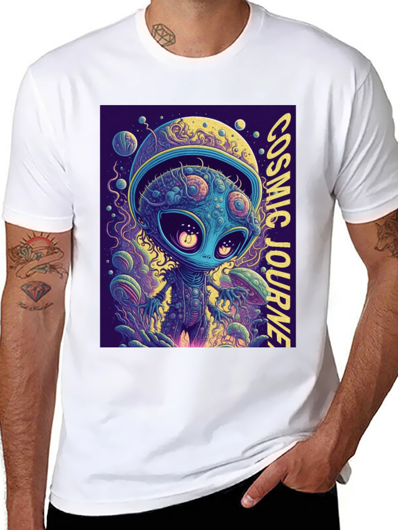 Cosmic Alien Journey Graphic Tee