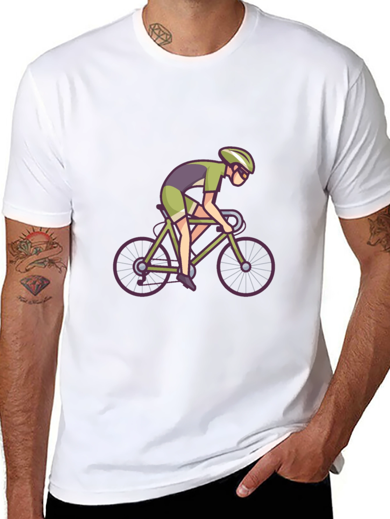 Cyclist Graphic Tee - Sporty Black T-Shirt