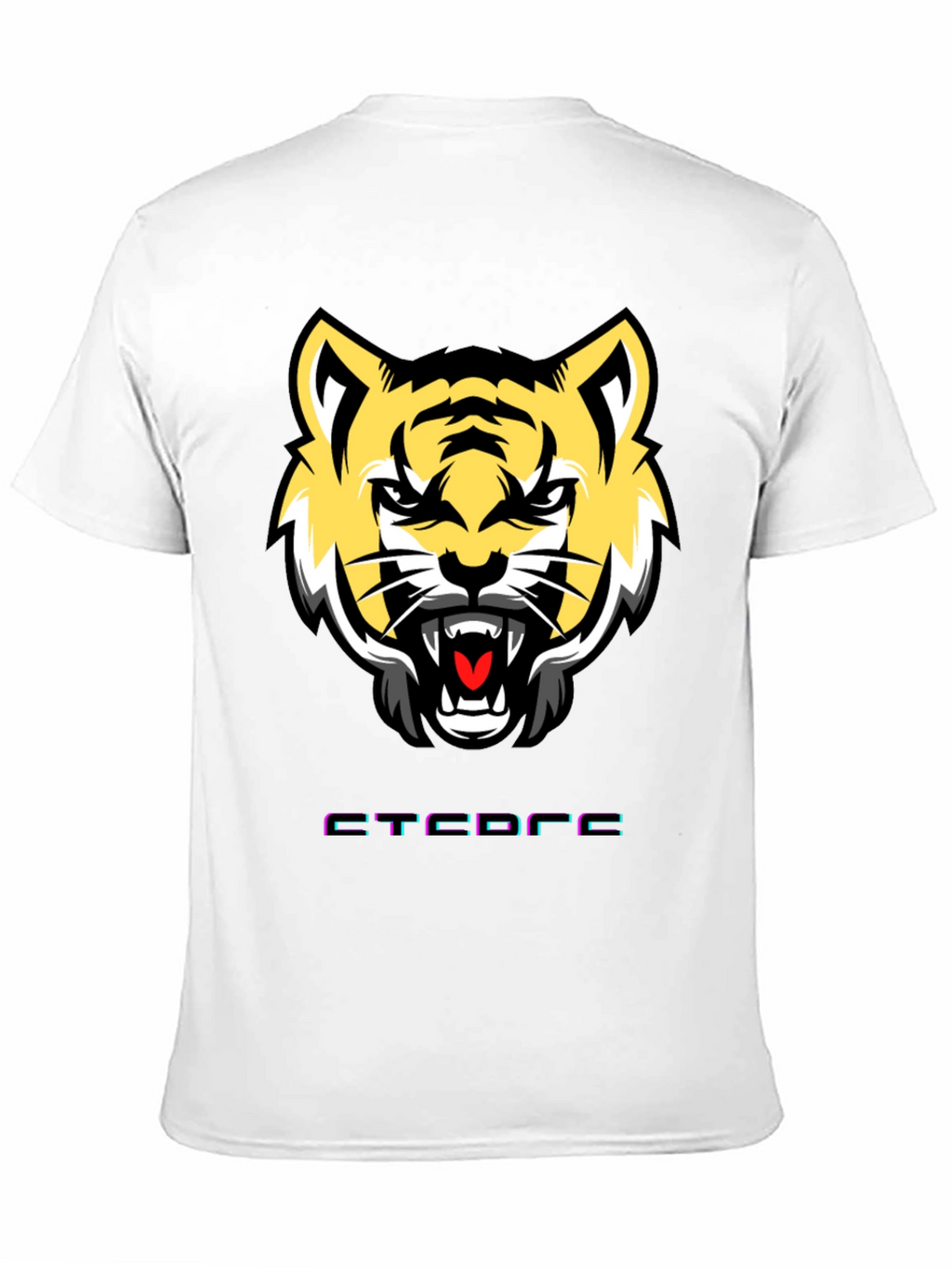 Mens Graphic Tee: Tiger Face Design Short Sleeve