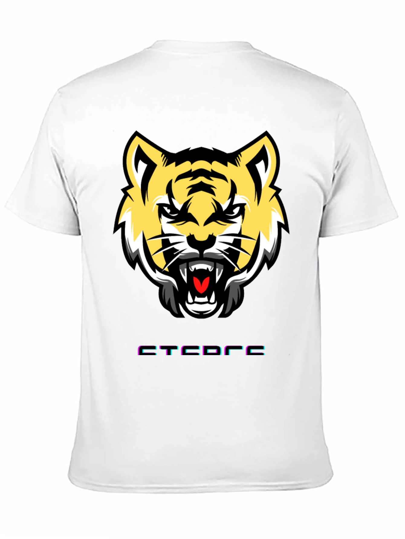 Mens Graphic Tee: Tiger Face Design Short Sleeve