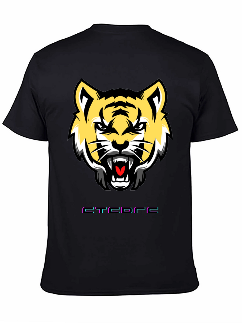 Mens Graphic Tee: Tiger Face Design Short Sleeve