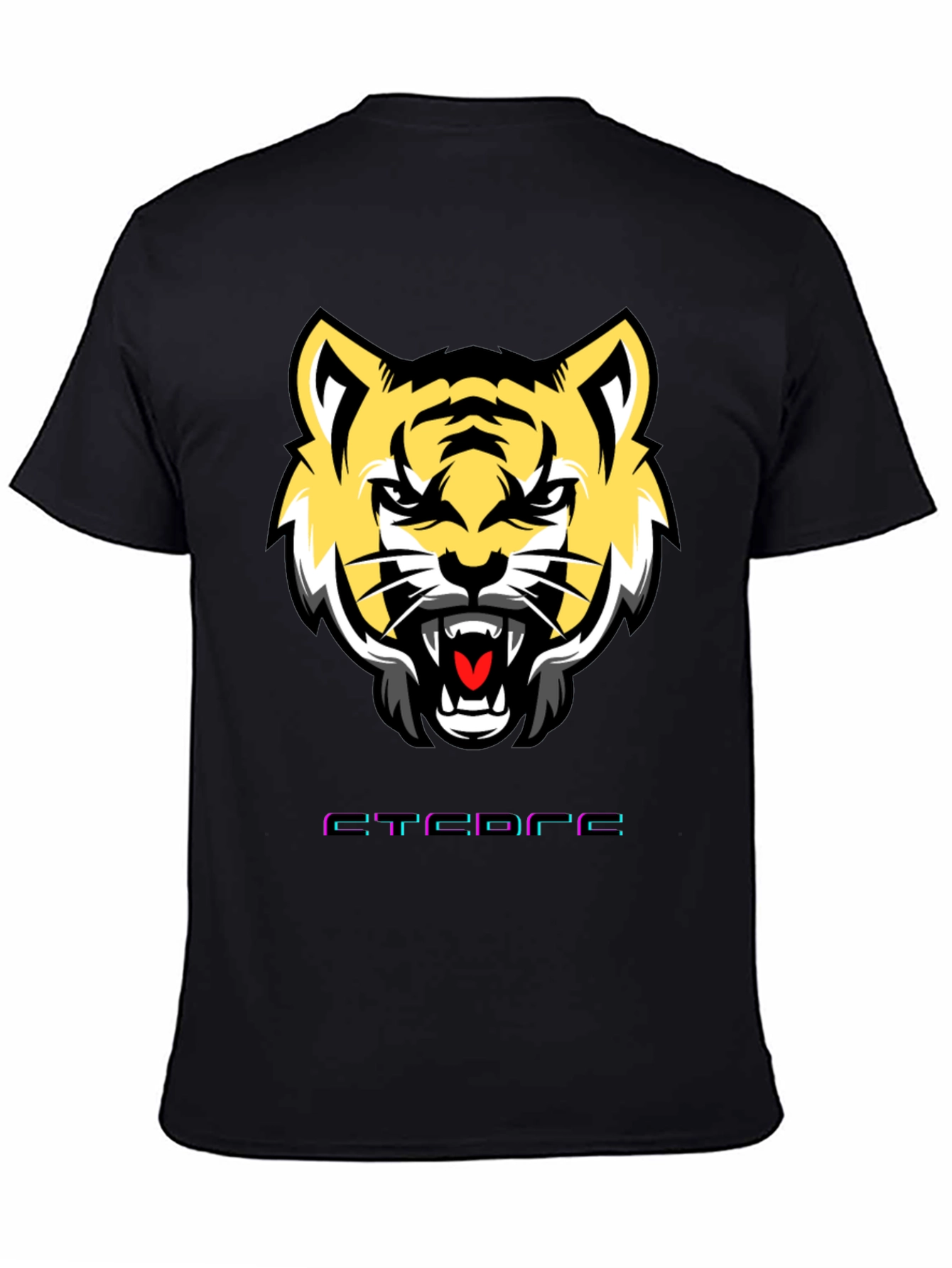Mens Graphic Tee: Tiger Face Design Short Sleeve