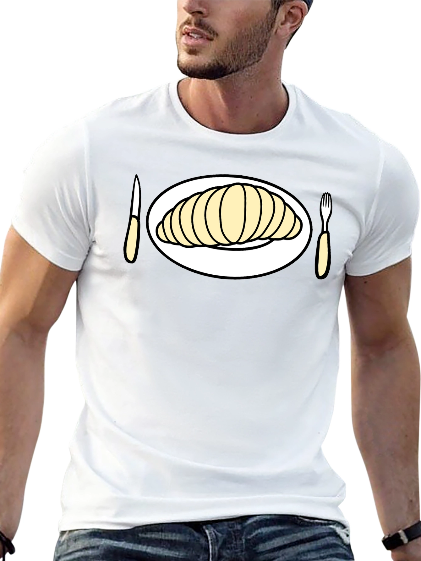 Croissant Time! Graphic Tee for Foodies