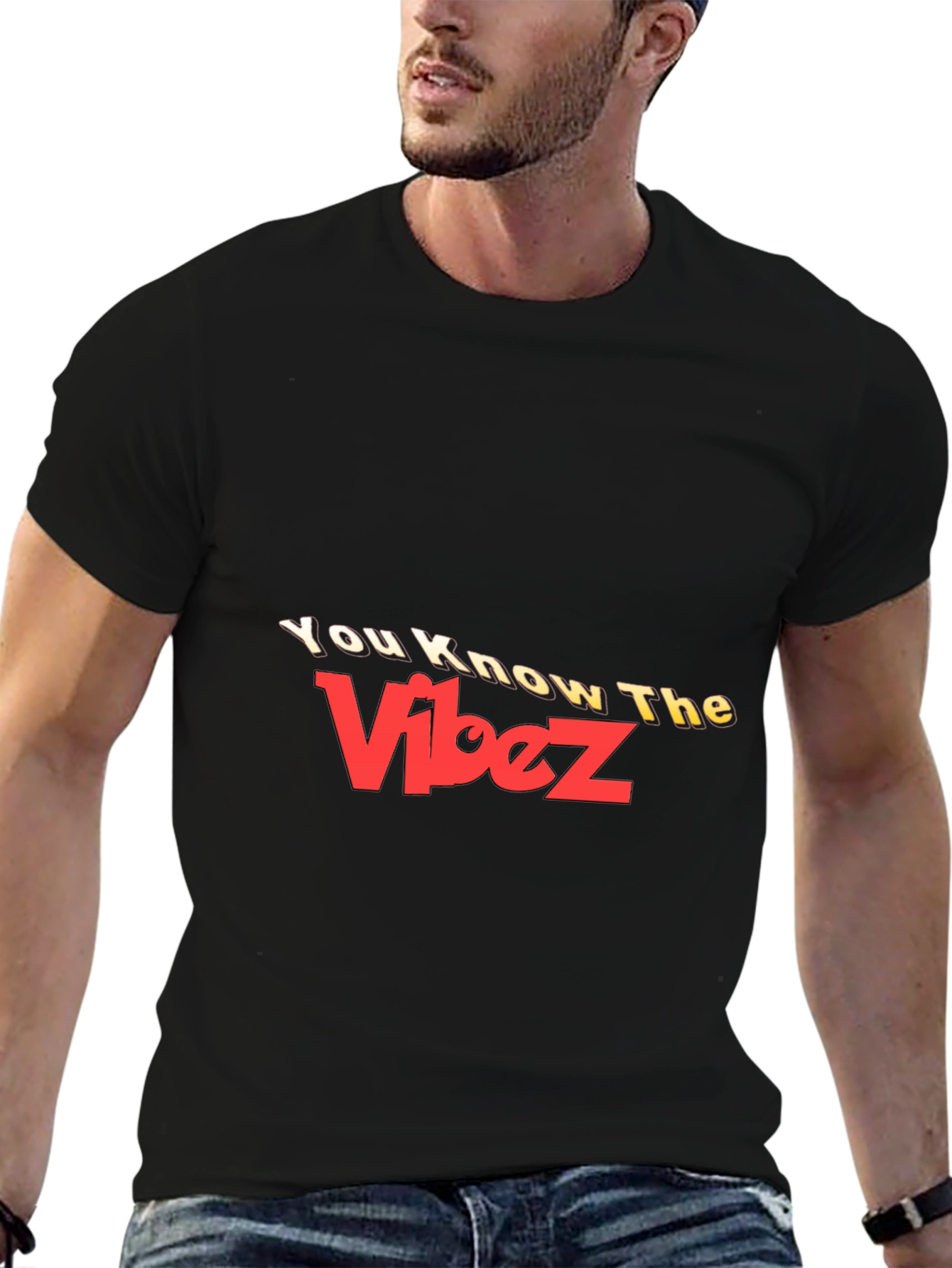 You Know The Vibez Black Graphic Tee