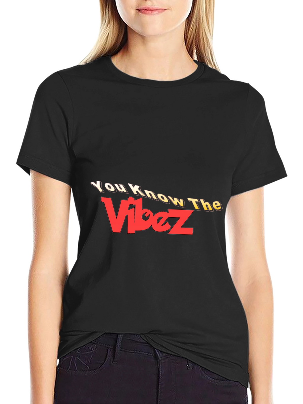 You Know The Vibez Black Graphic Tee