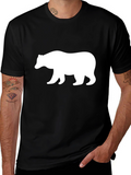 Bear Silhouette Graphic Tee - Black