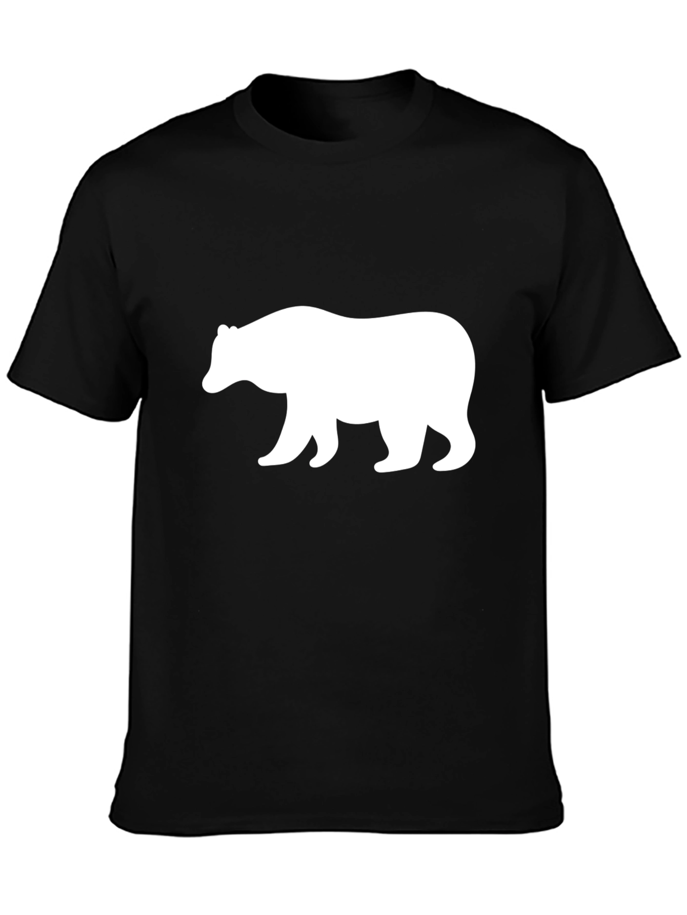 Bear Silhouette Graphic Tee - Black