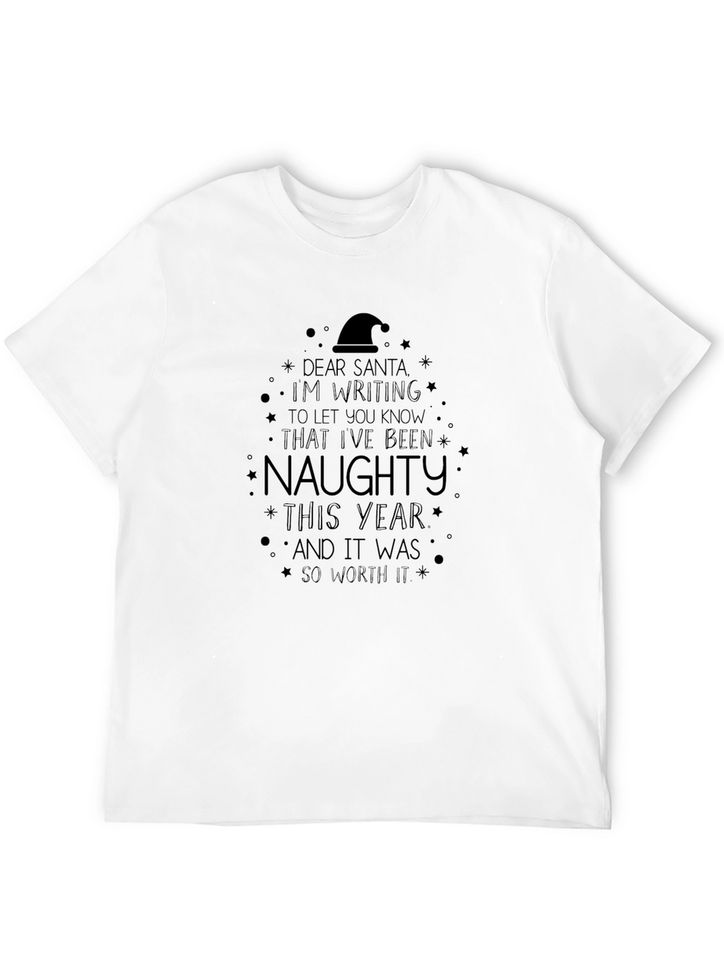 Naughty Christmas Santa Graphic T-Shirt