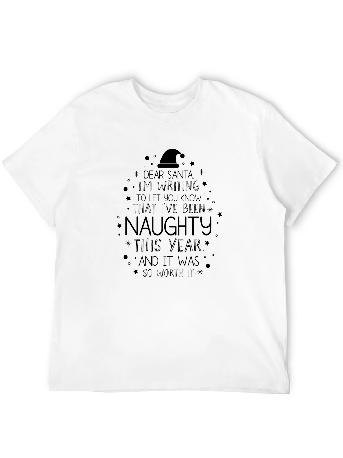Naughty Christmas Santa Graphic T-Shirt