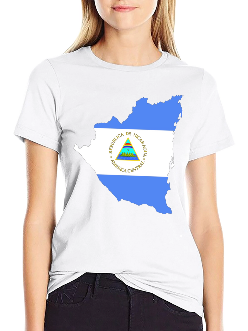 Nicaragua Flag Map Graphic T-Shirt