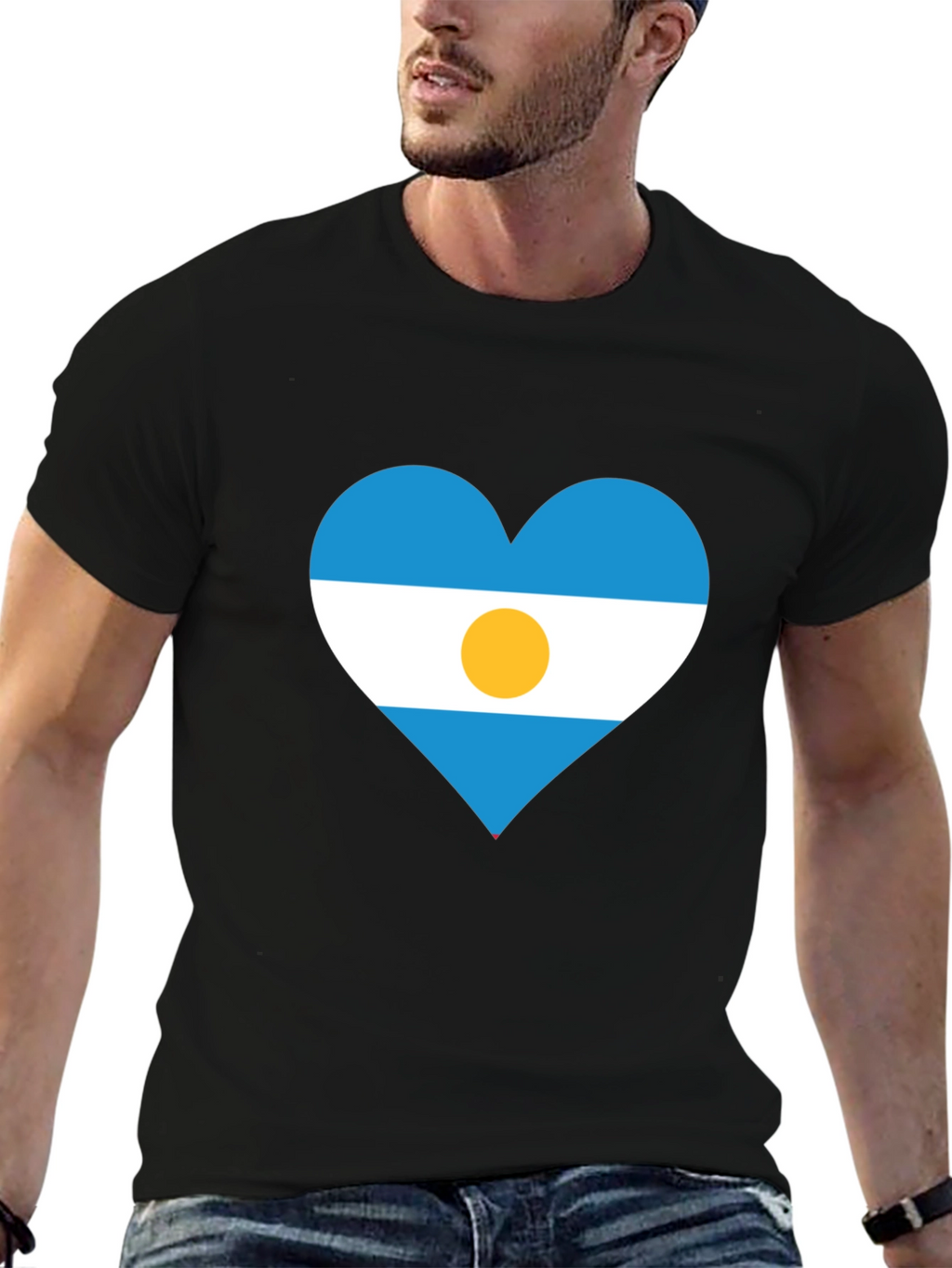 Argentina Heart Flag T-Shirt - Show Your Pride!