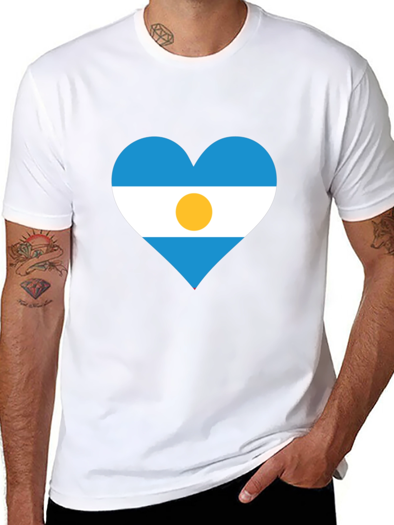 Argentina Heart Flag T-Shirt - Show Your Pride!