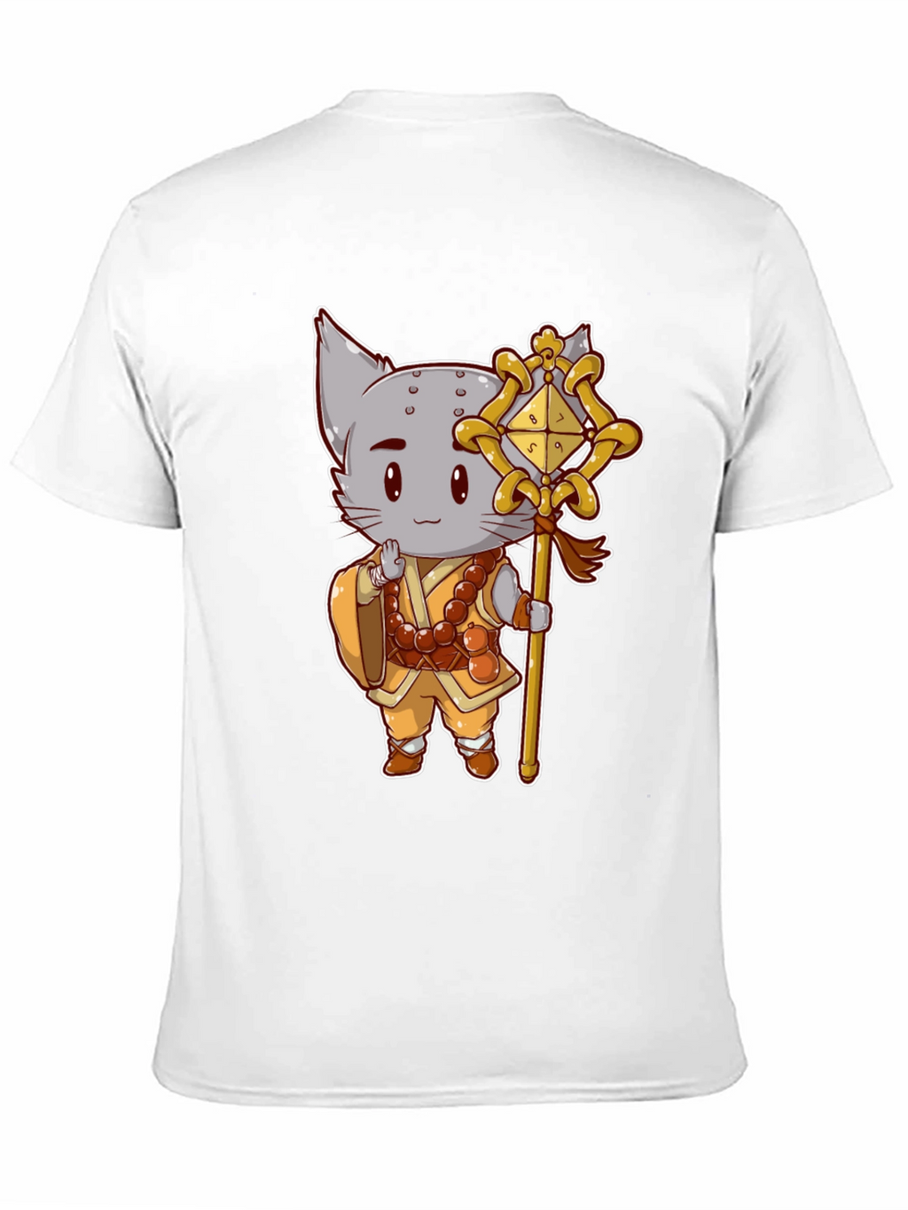 Monk Cat T-Shirt - Cute Anime Style