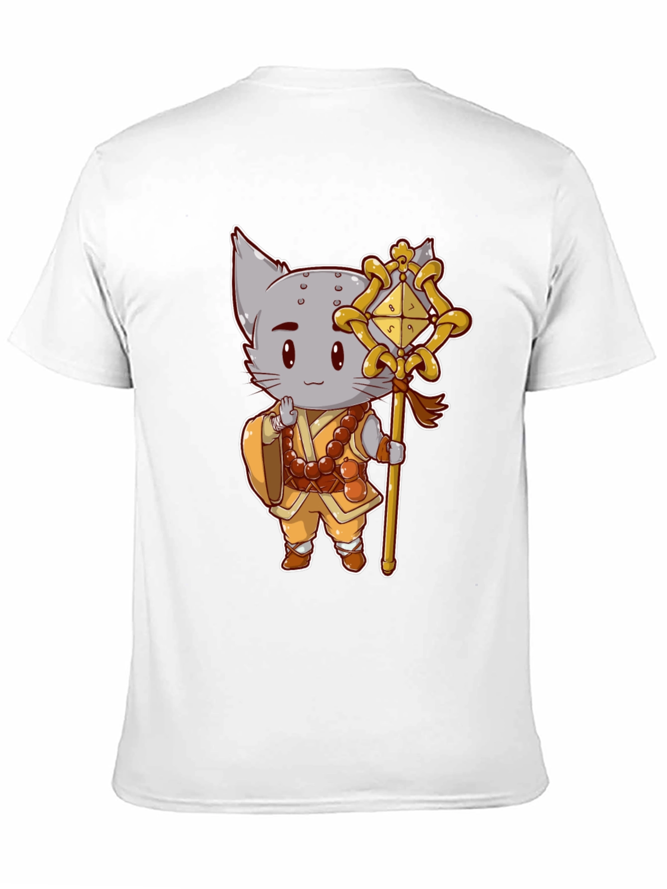 Monk Cat T-Shirt - Cute Anime Style