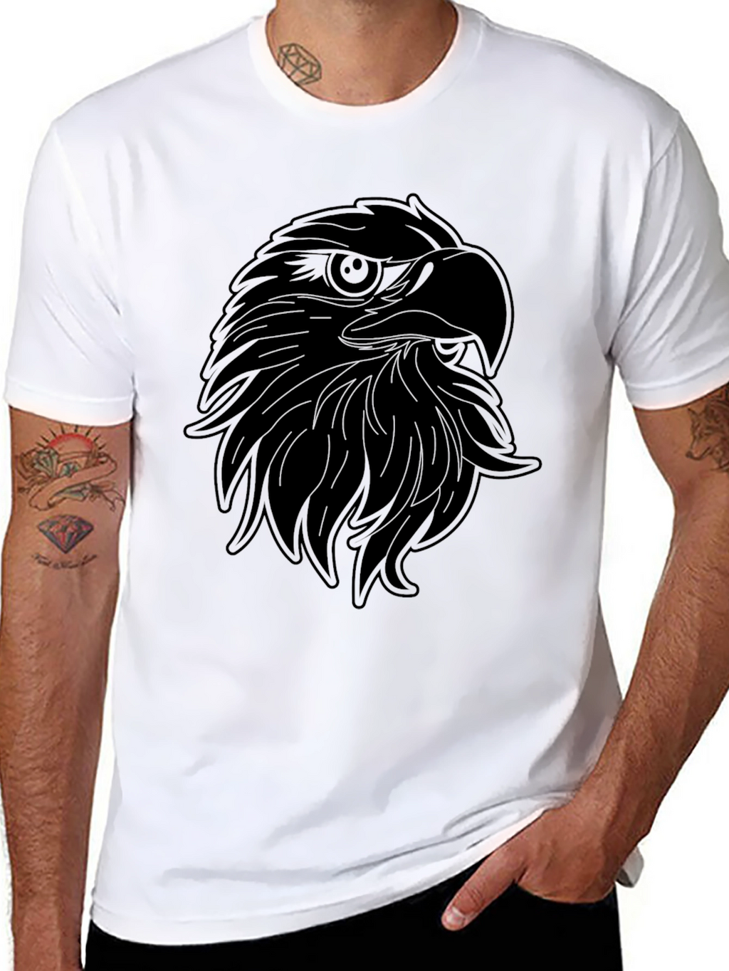 Black Eagle Graphic Tee - Mens Cool Casual T-Shirt