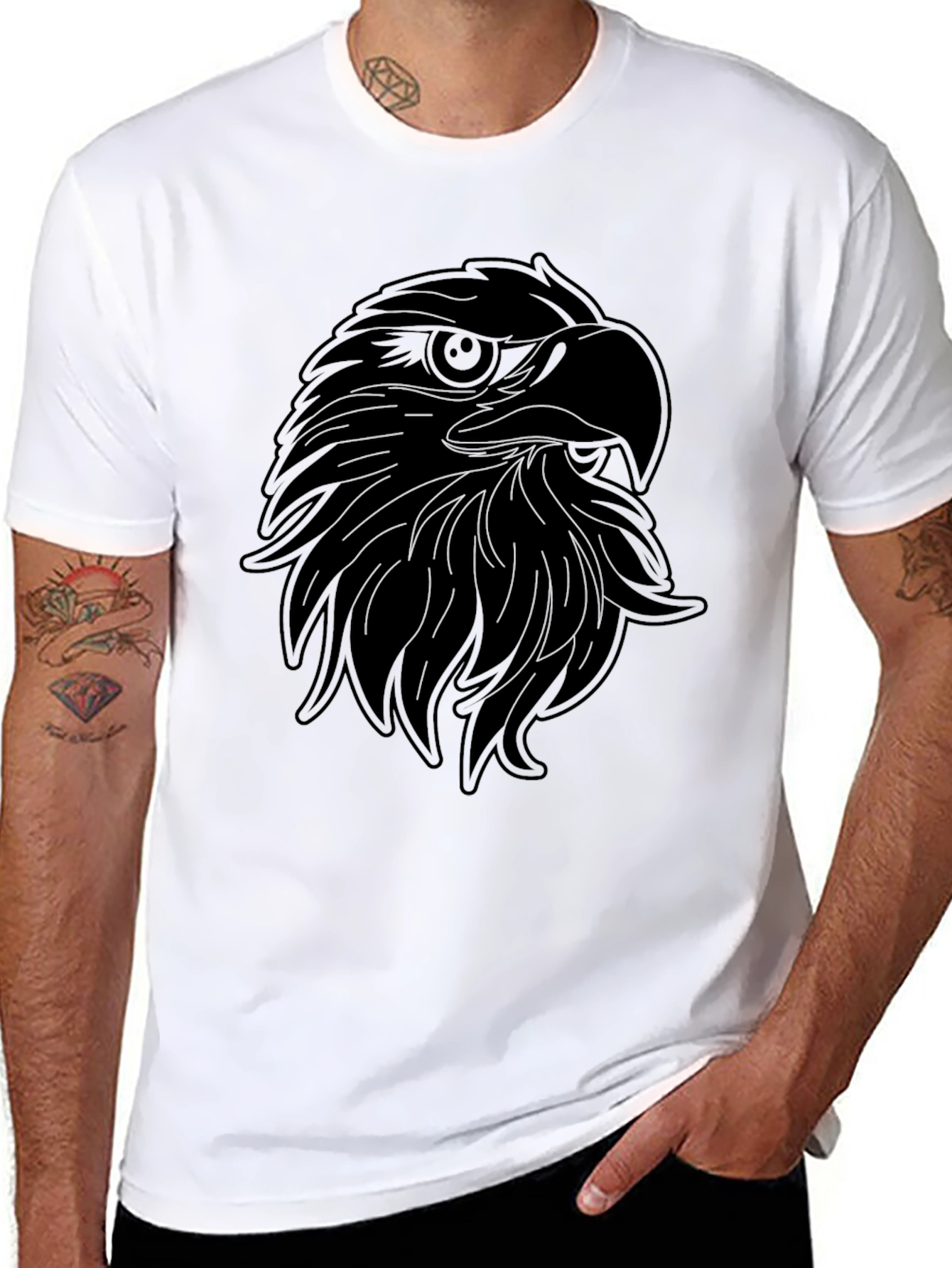 Black Eagle Graphic Tee - Mens Cool Casual T-Shirt