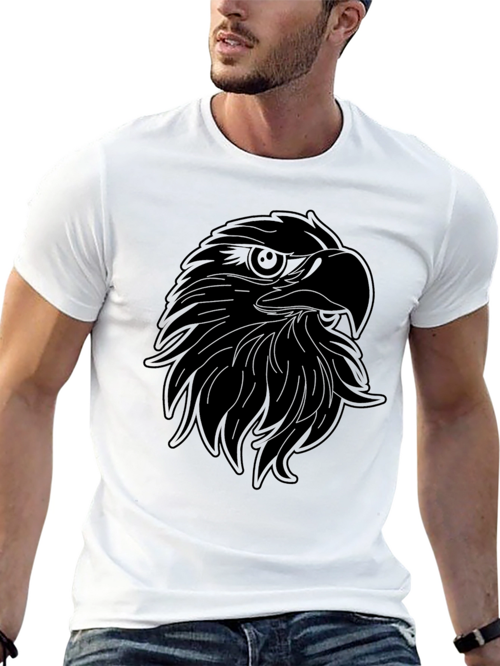Black Eagle Graphic Tee - Mens Cool Casual T-Shirt