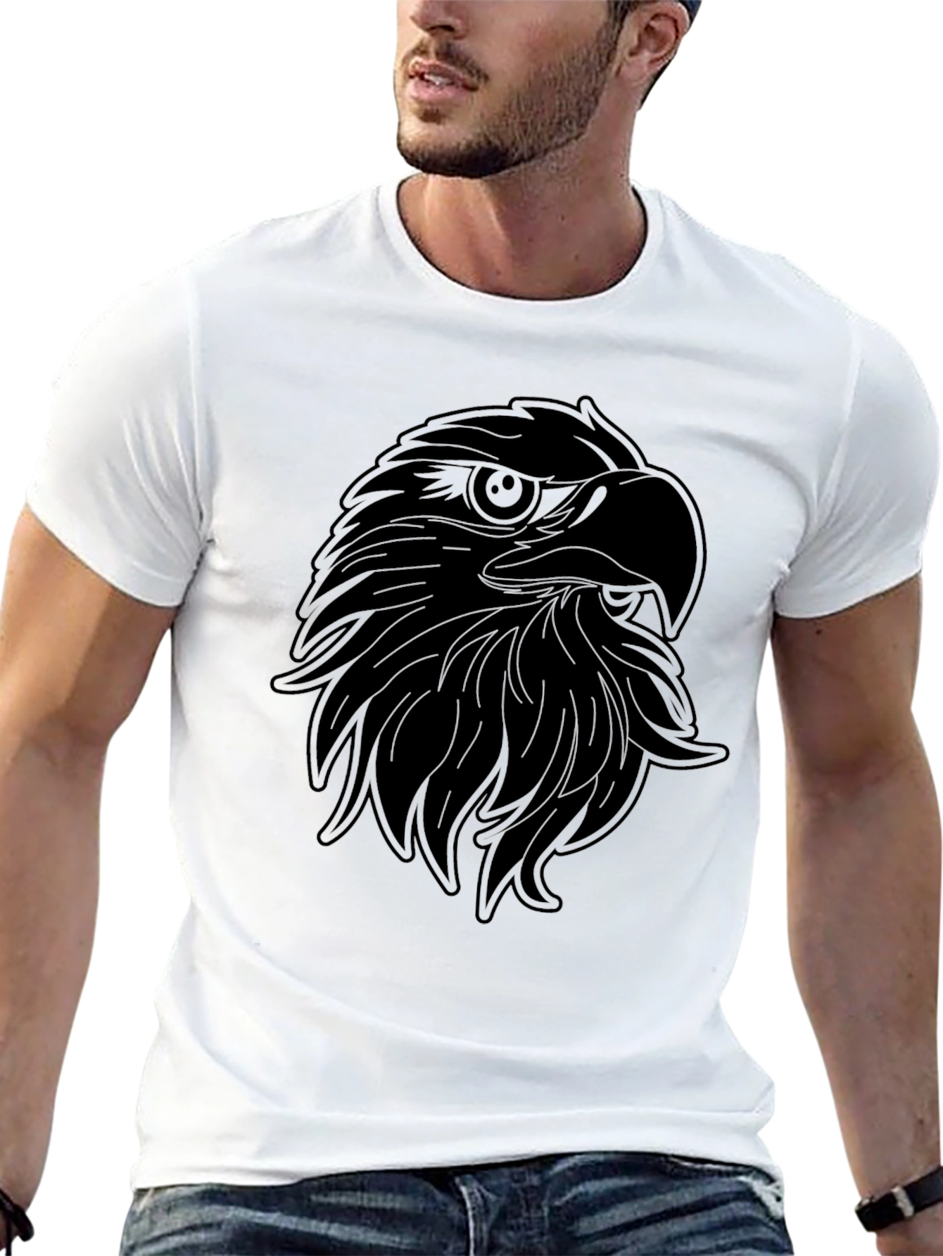 Black Eagle Graphic Tee - Mens Cool Casual T-Shirt