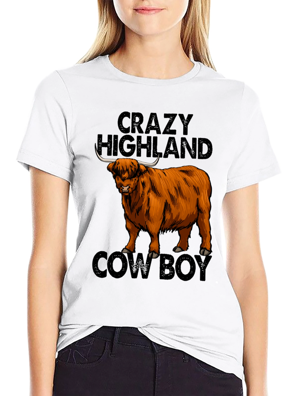 Crazy Highland Cowboy Graphic T-Shirt