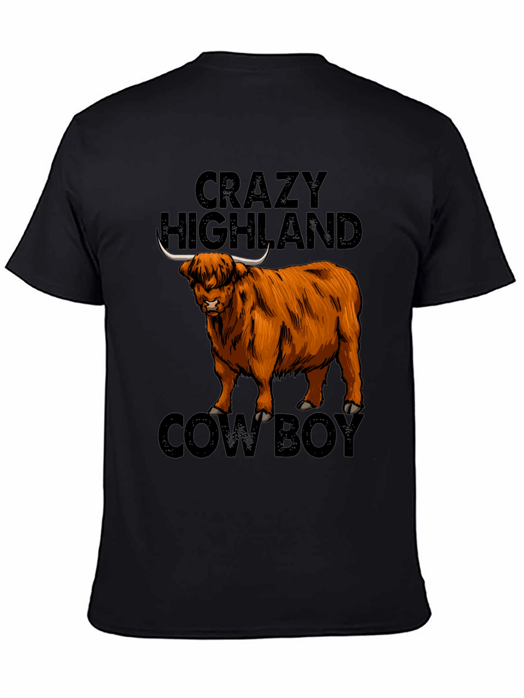Crazy Highland Cowboy Graphic T-Shirt