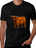 Crazy Highland Cowboy Graphic T-Shirt