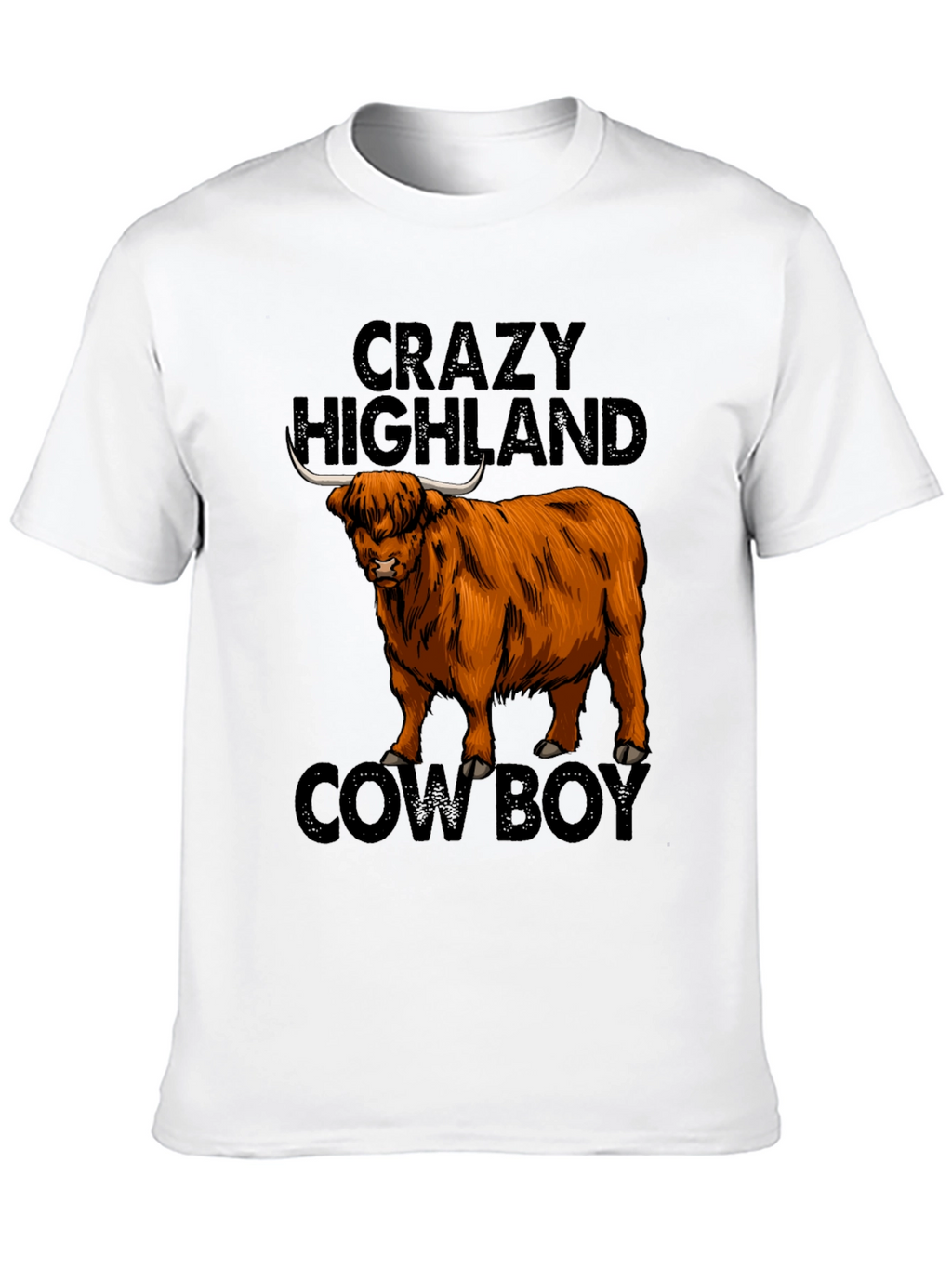 Crazy Highland Cowboy Graphic T-Shirt