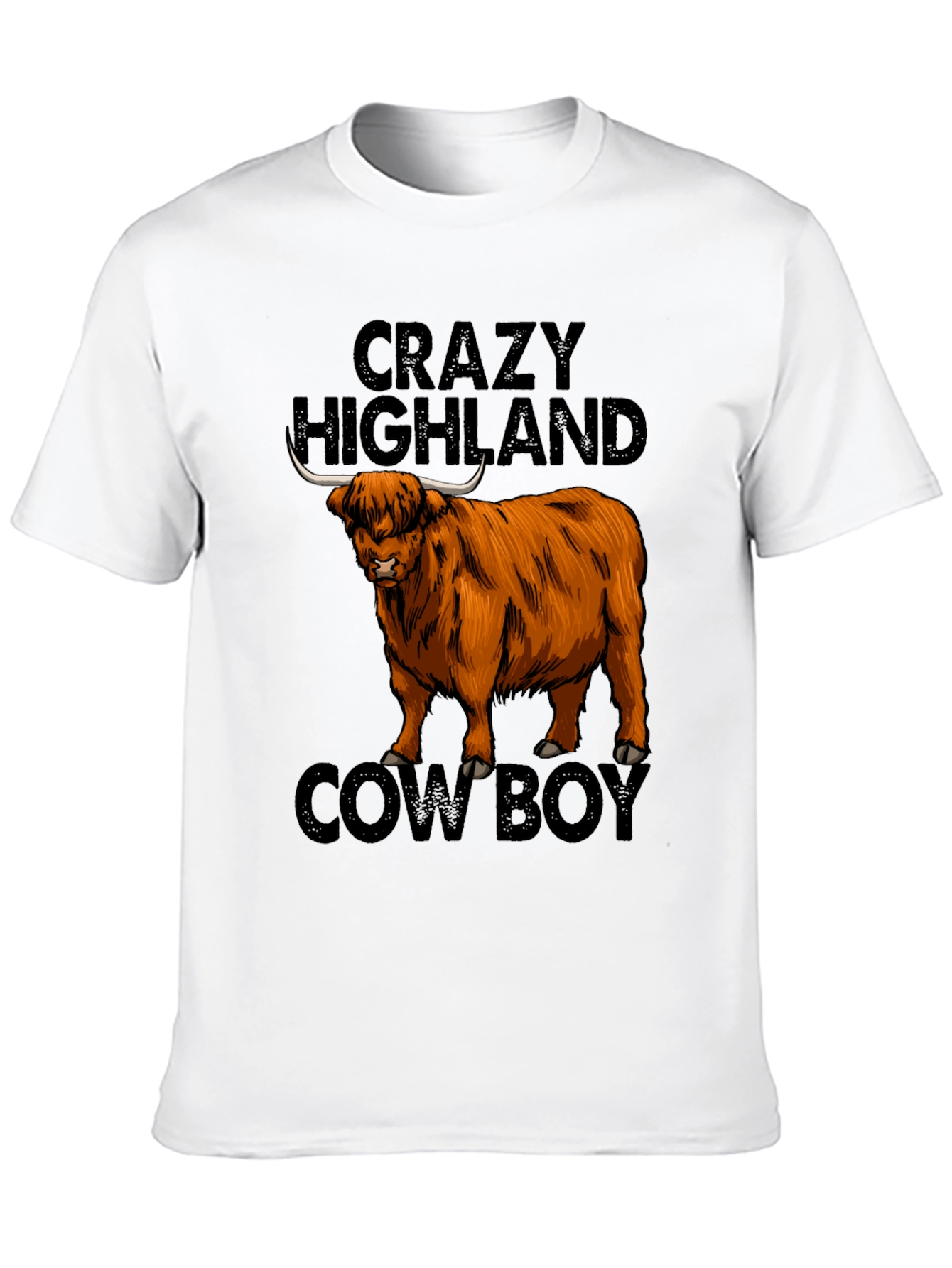 Crazy Highland Cowboy Graphic T-Shirt