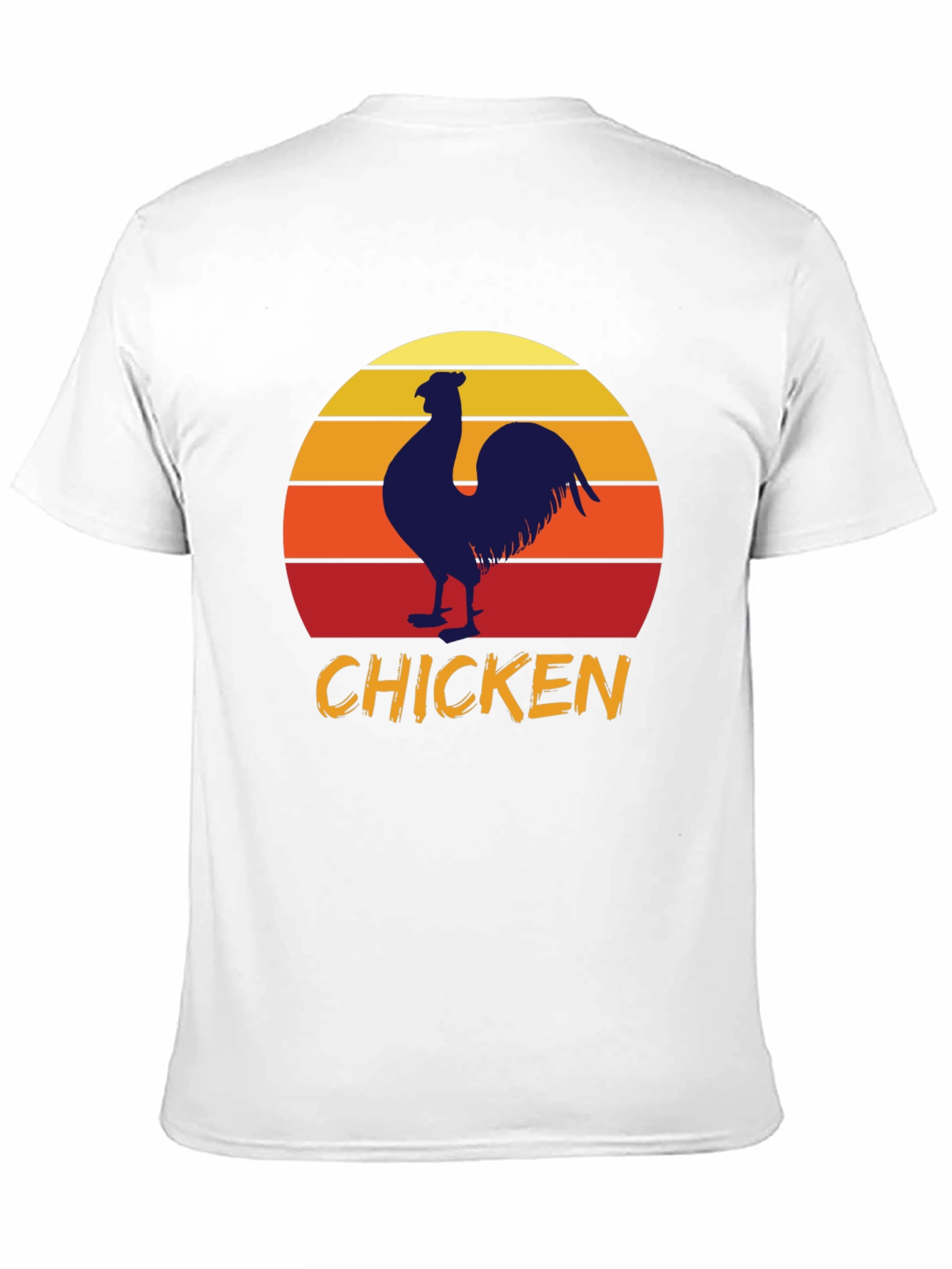 Vintage Chicken Sunset Graphic Tee - Black Cotton