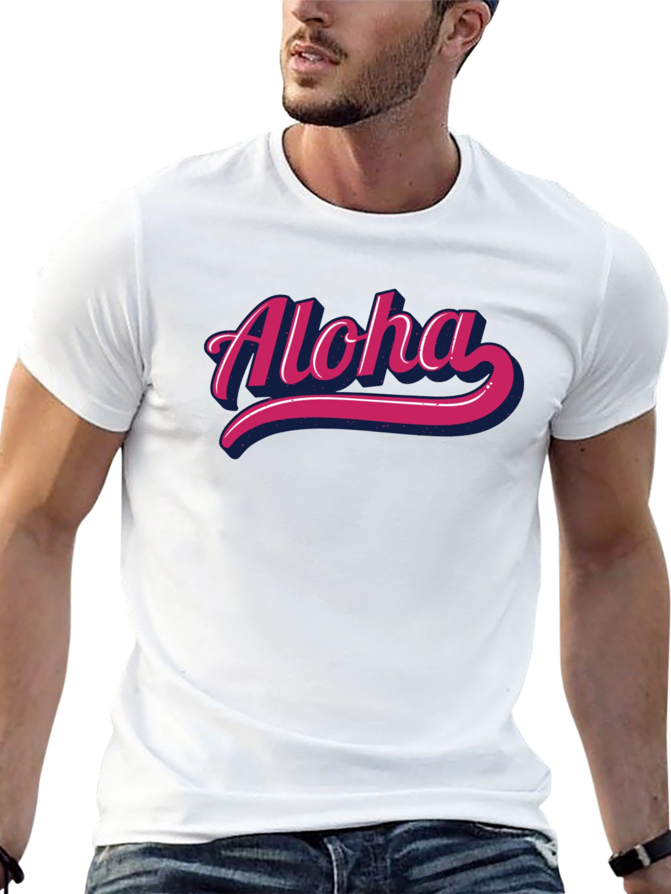 Retro Aloha Graphic T-Shirt - Black
