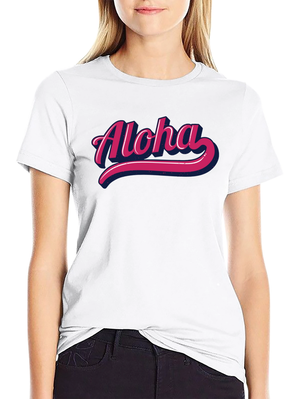 Retro Aloha Graphic T-Shirt - Black