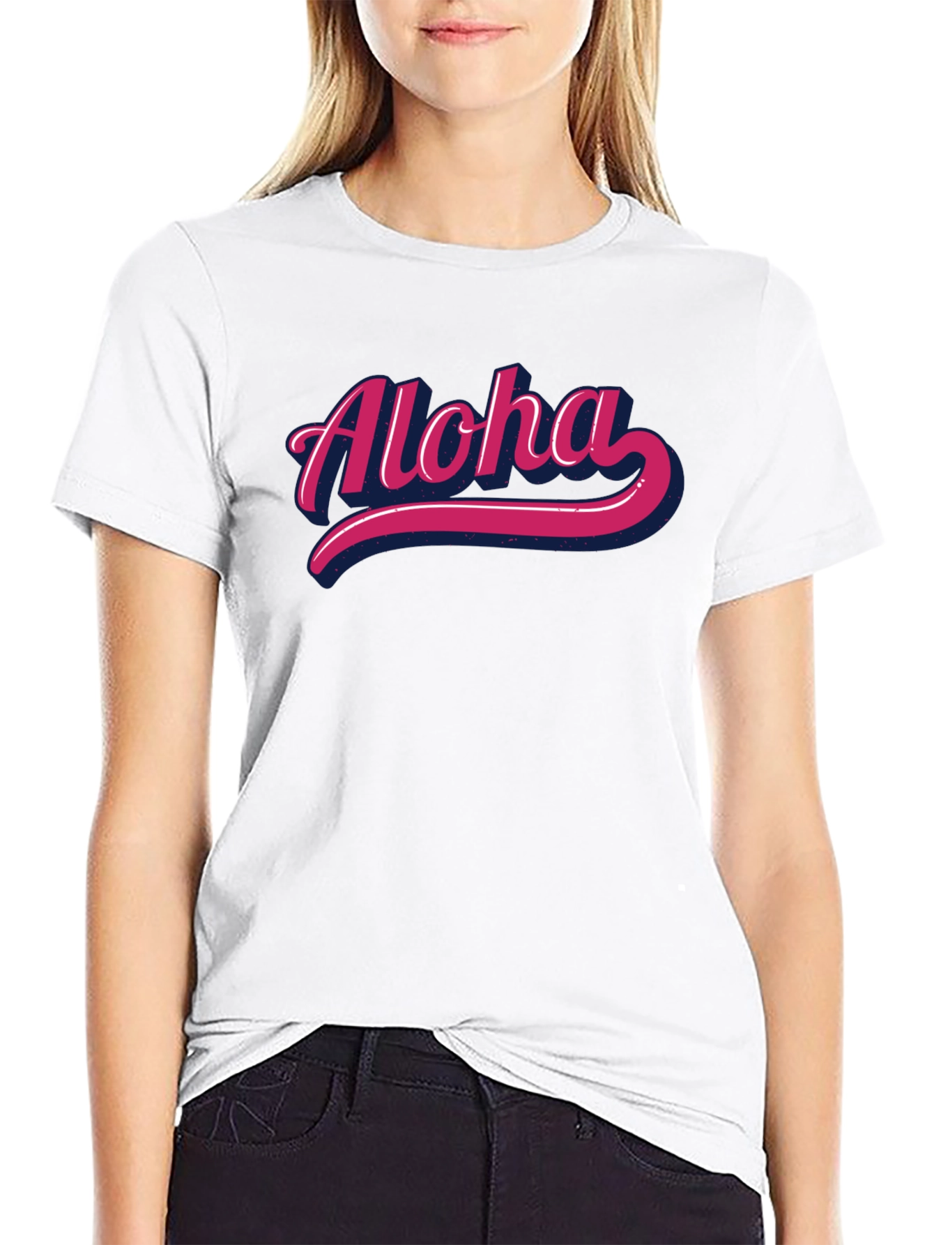 Retro Aloha Graphic T-Shirt - Black