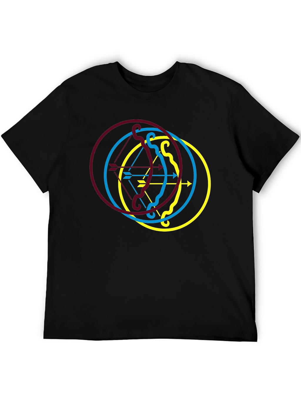 Archery Arrow Circle Graphic Black Tee