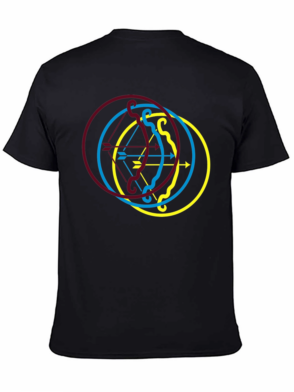 Archery Arrow Circle Graphic Black Tee