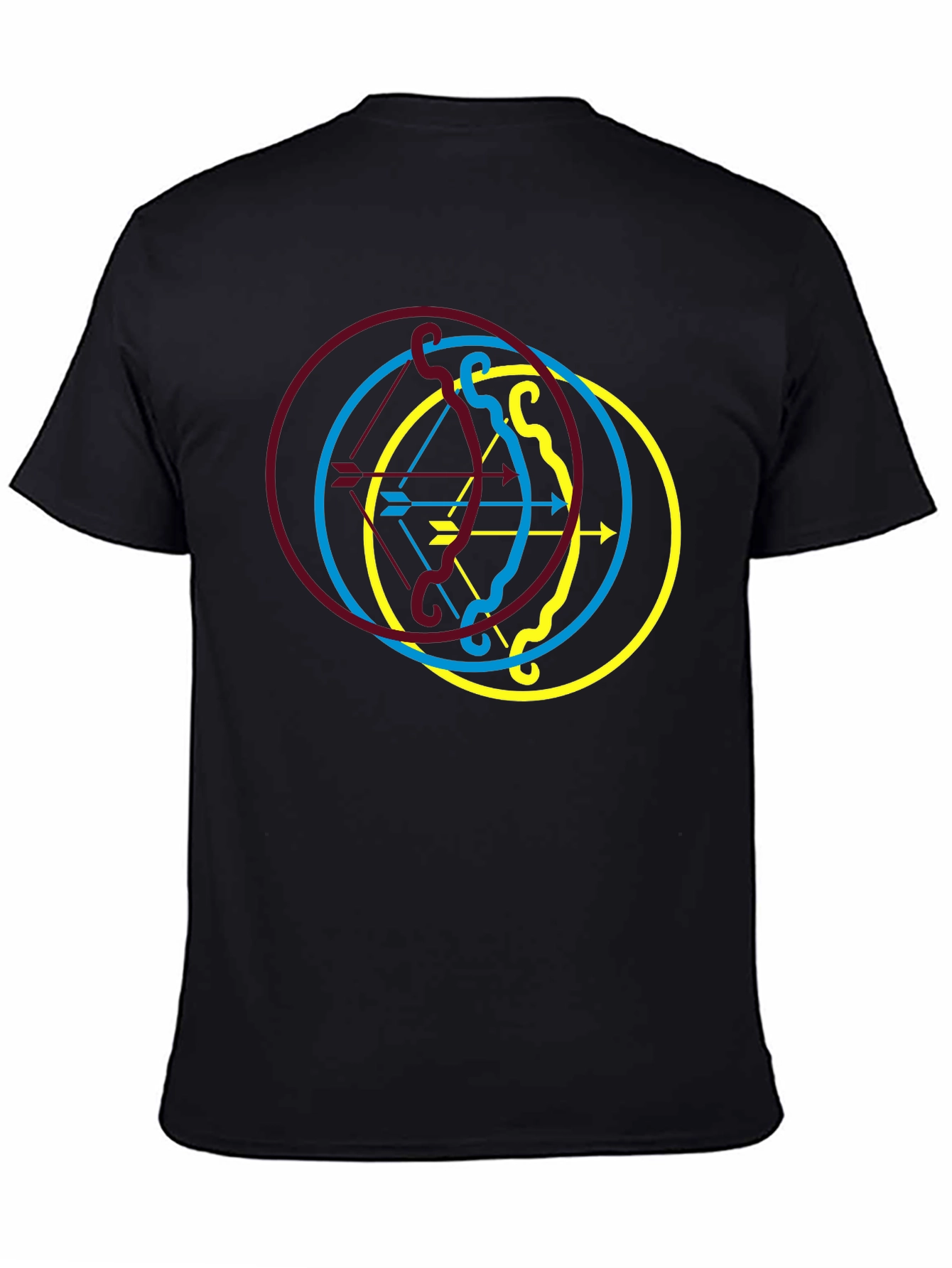 Archery Arrow Circle Graphic Black Tee