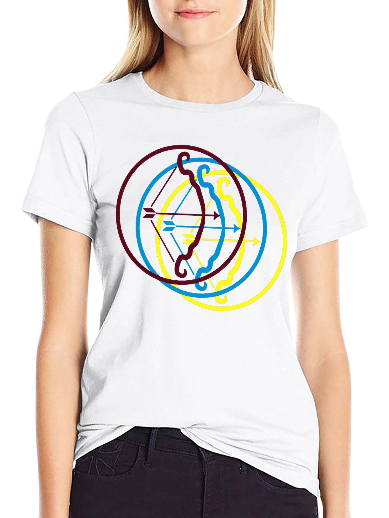 Archery Arrow Circle Graphic Black Tee