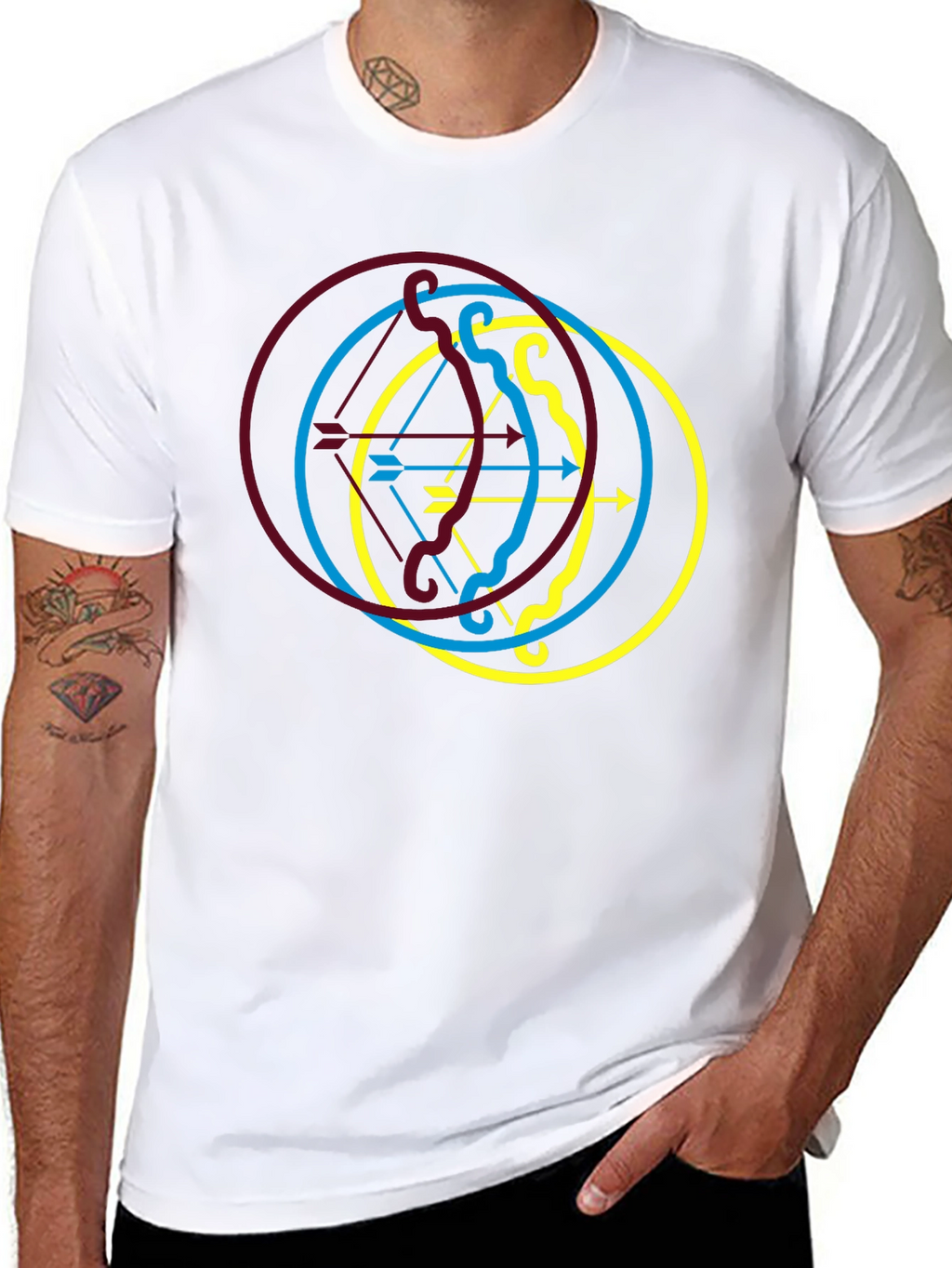 Archery Arrow Circle Graphic Black Tee
