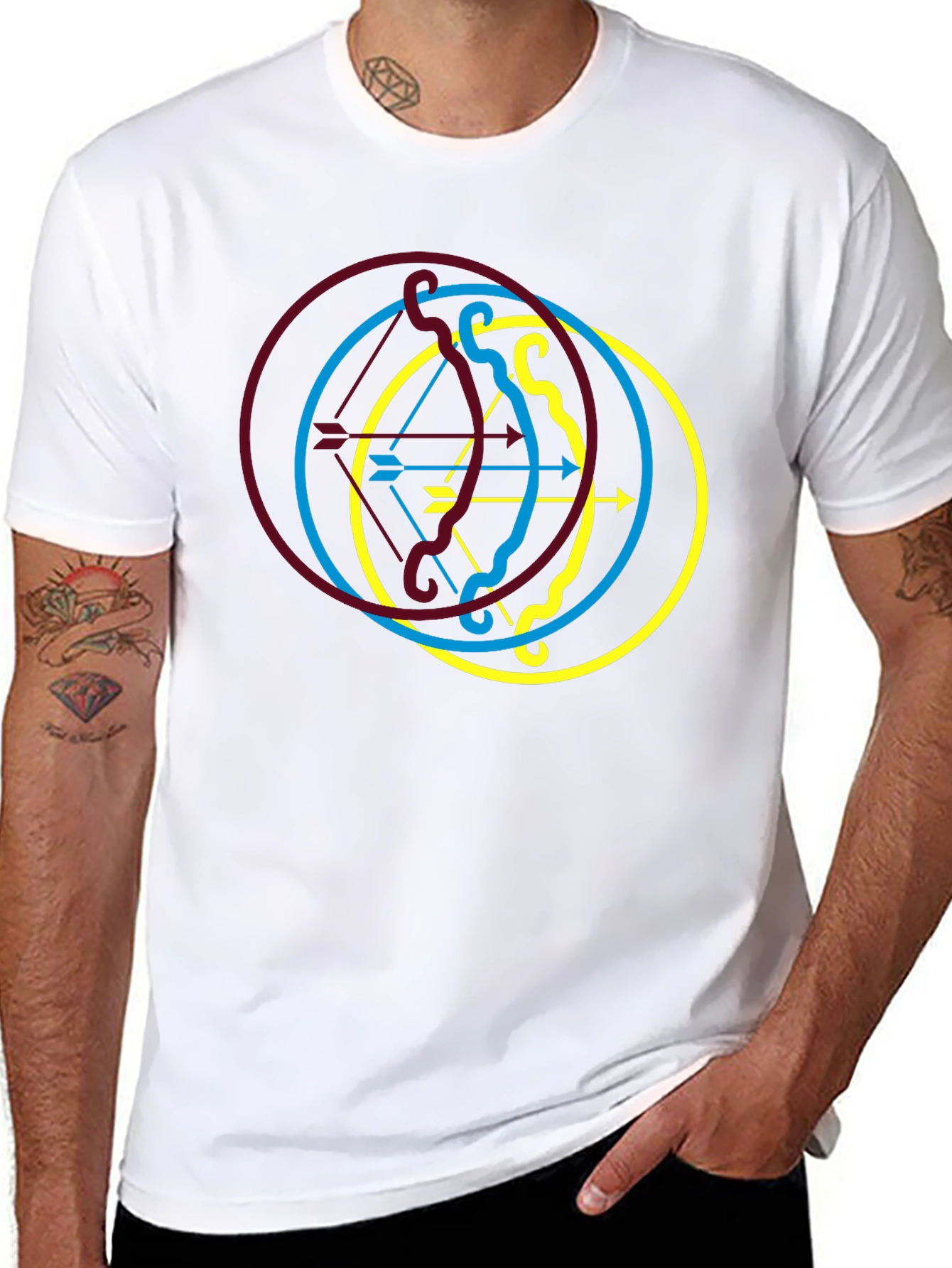 Archery Arrow Circle Graphic Black Tee