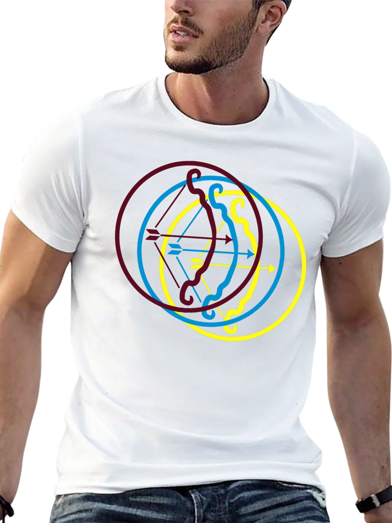 Archery Arrow Circle Graphic Black Tee