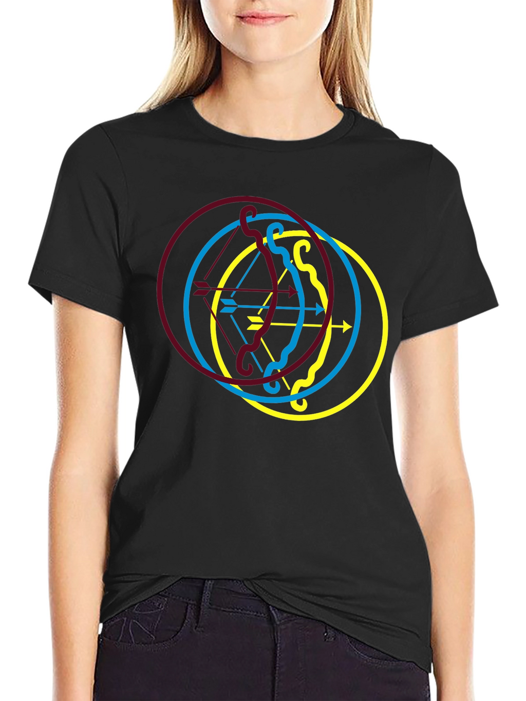 Archery Arrow Circle Graphic Black Tee