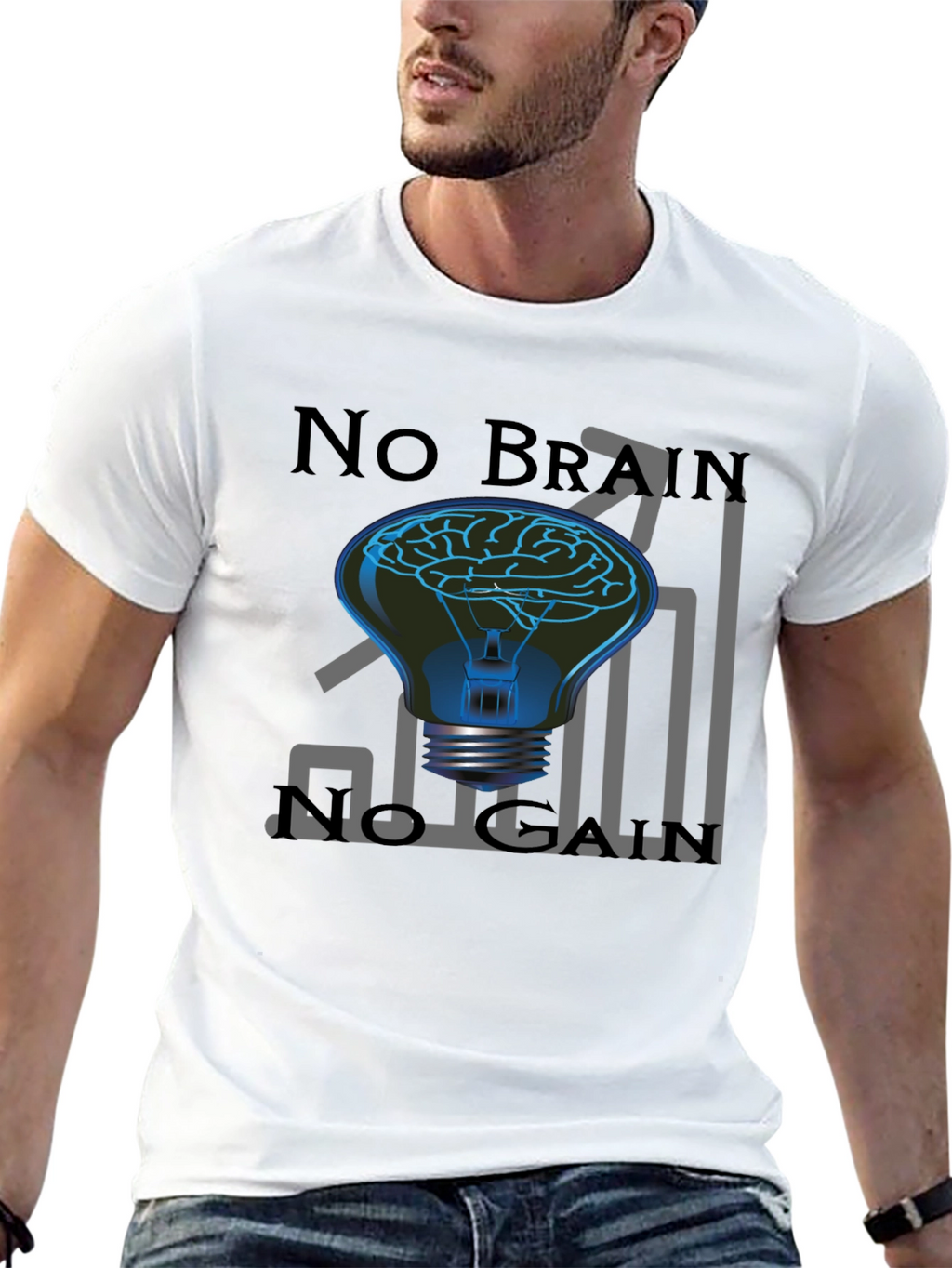 No Brain No Gain Graphic Tee - Fitness Motivation