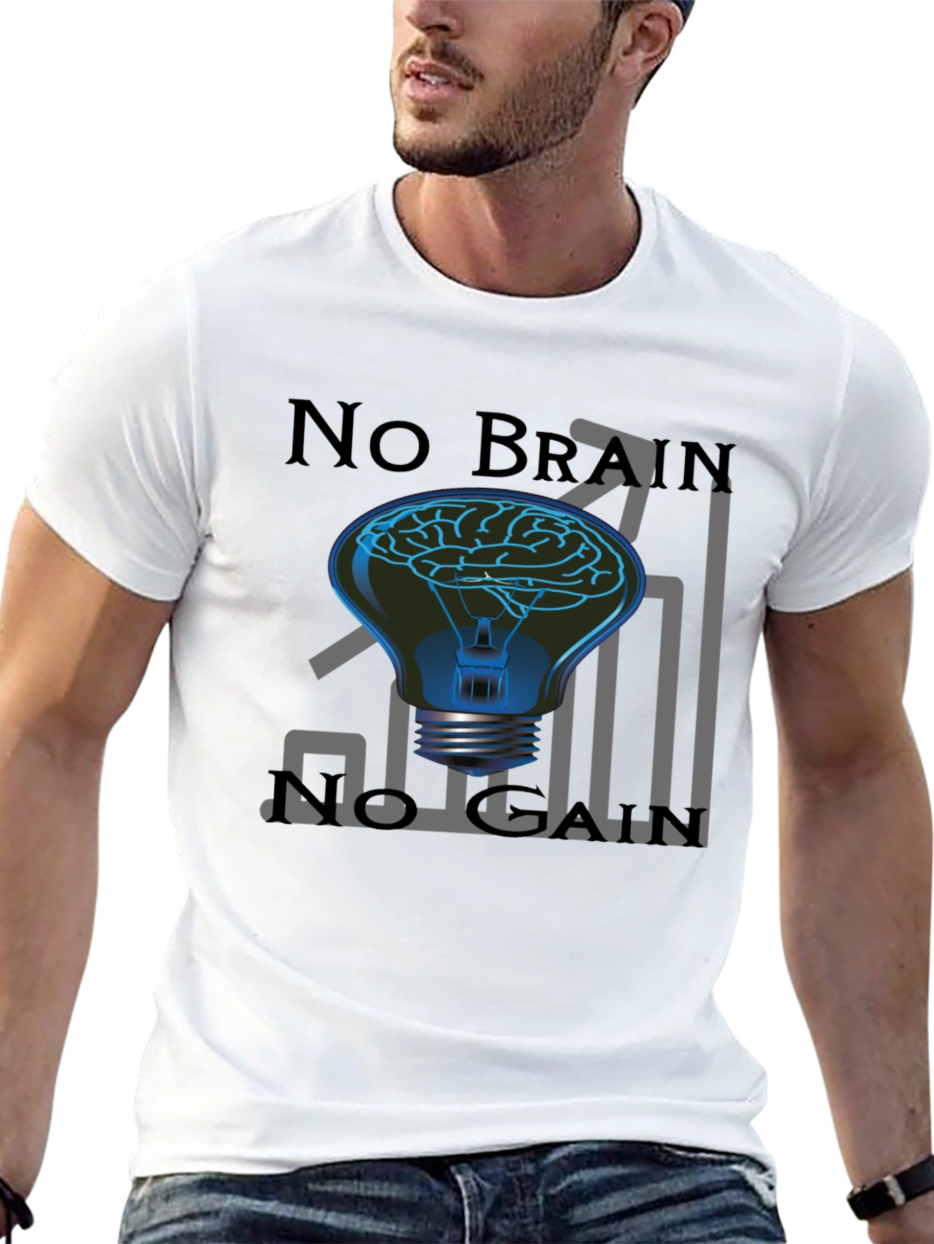 No Brain No Gain Graphic Tee - Fitness Motivation