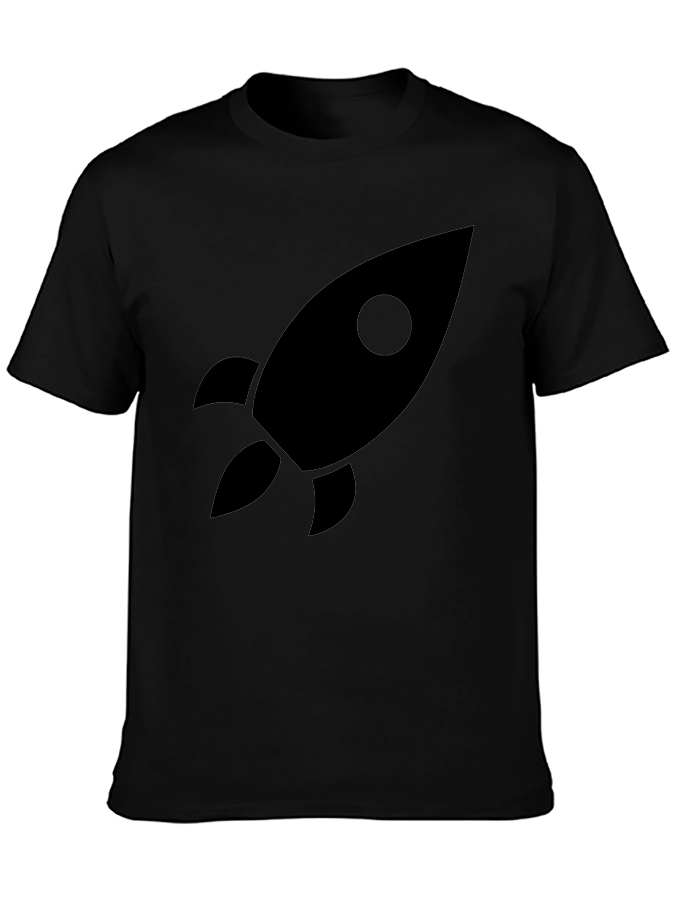 Rocket Graphic Black T-Shirt - Space Exploration