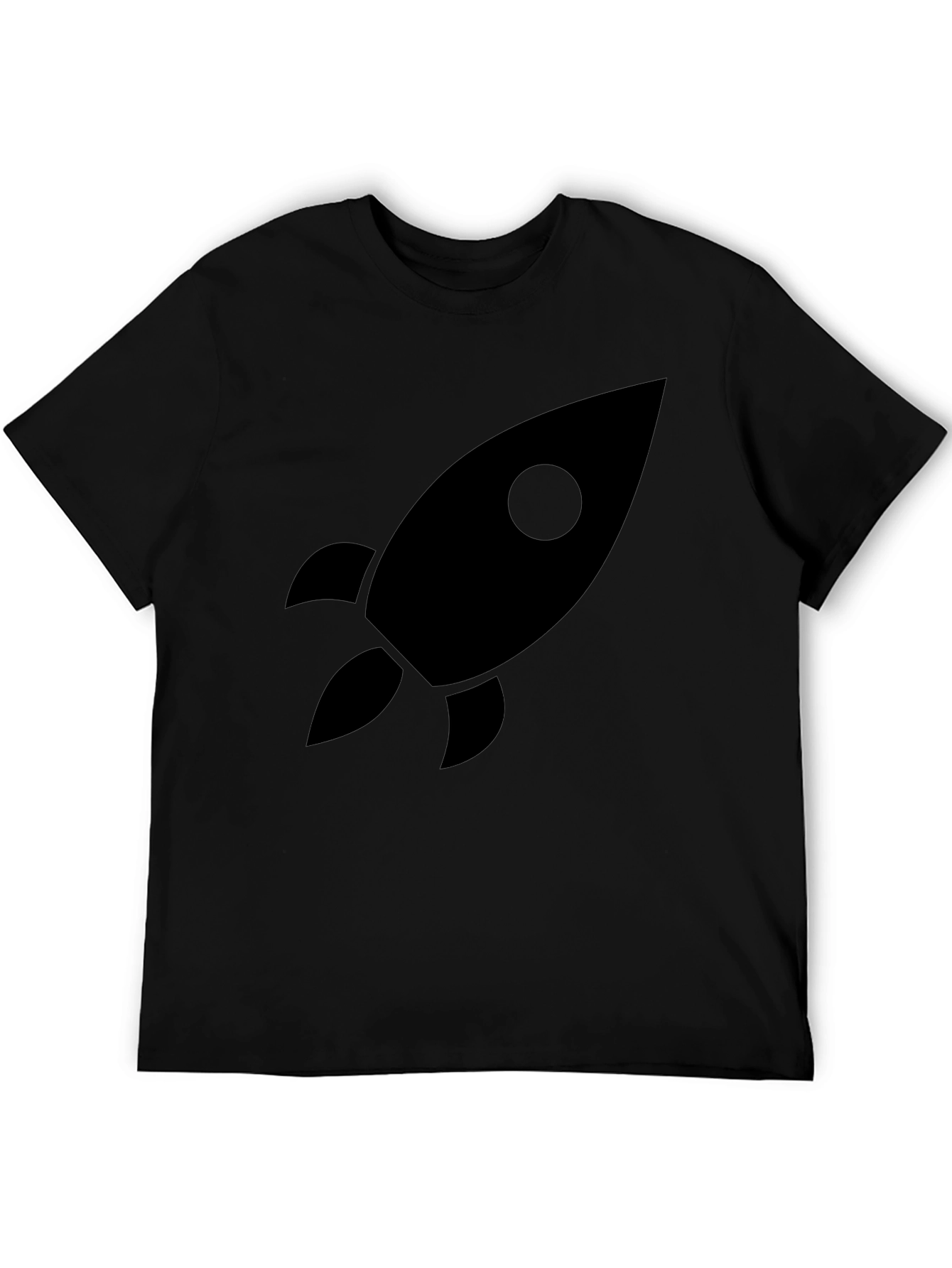 Rocket Graphic Black T-Shirt - Space Exploration