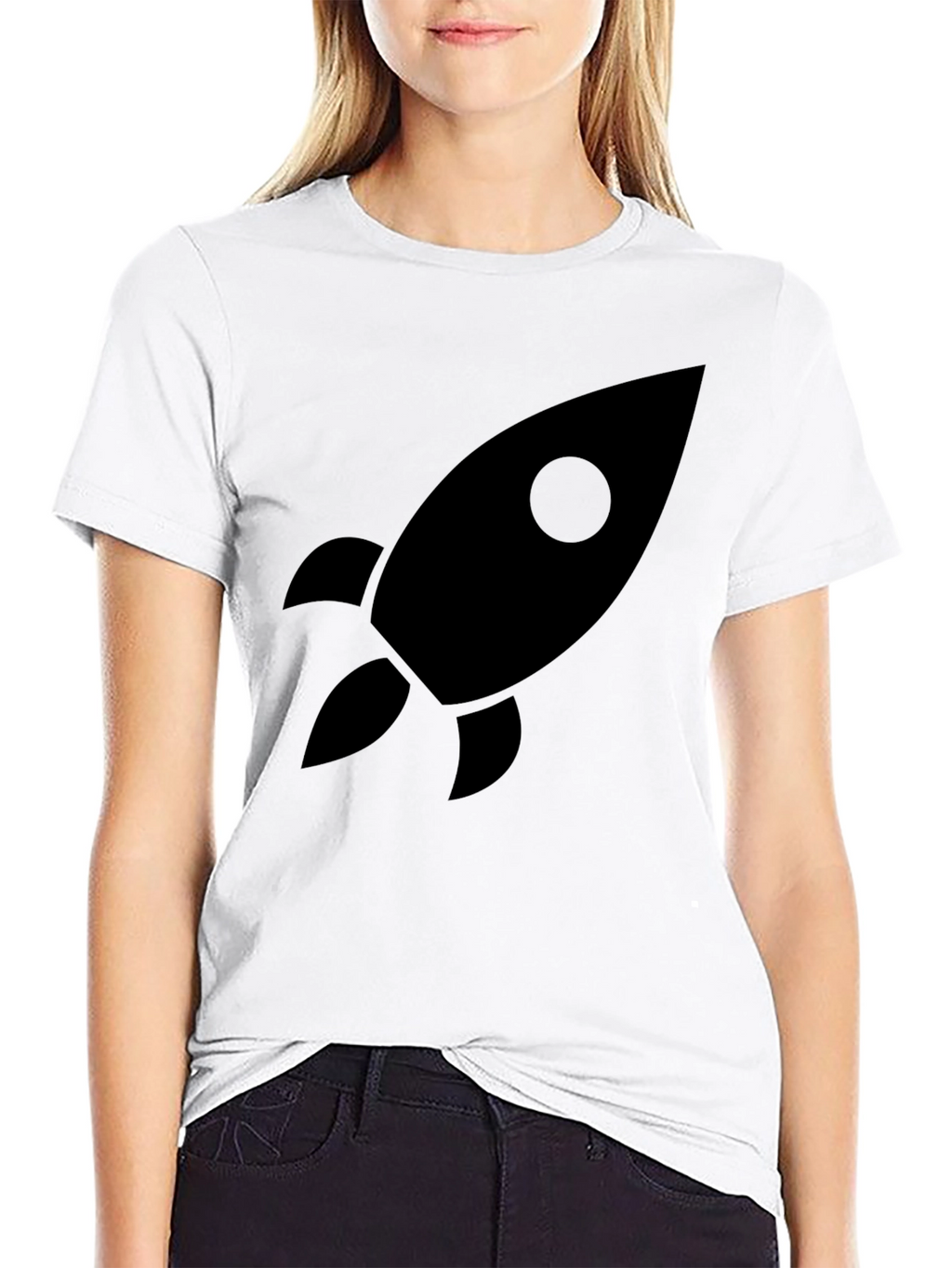 Rocket Graphic Black T-Shirt - Space Exploration