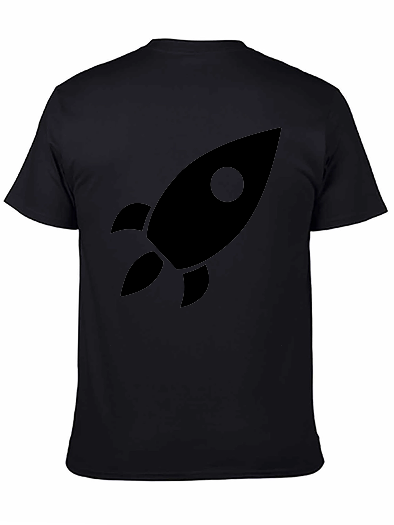 Rocket Graphic Black T-Shirt - Space Exploration