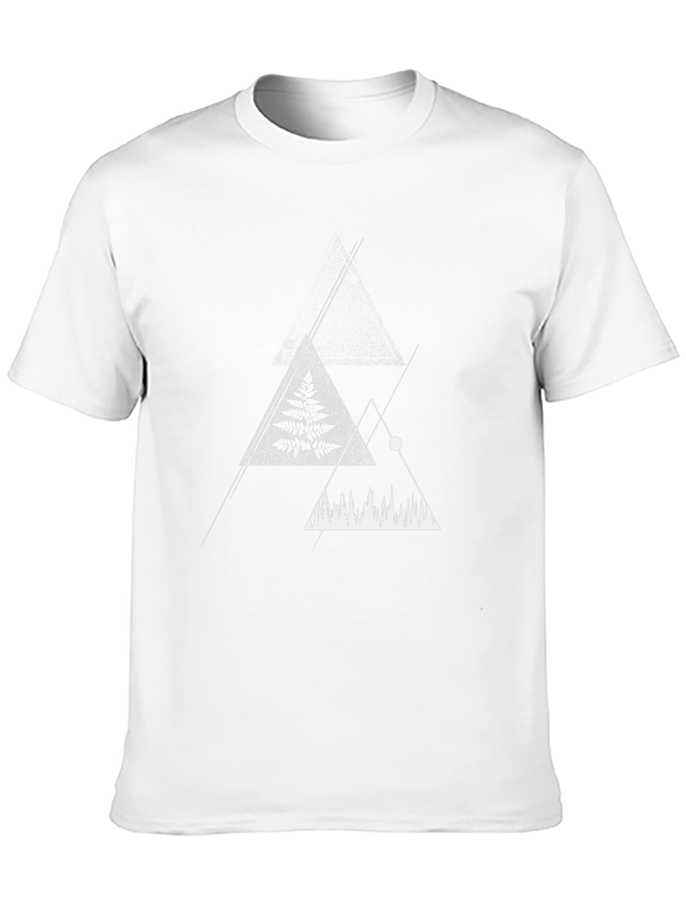 Geometric Forest T-Shirt - Modern Nature Design
