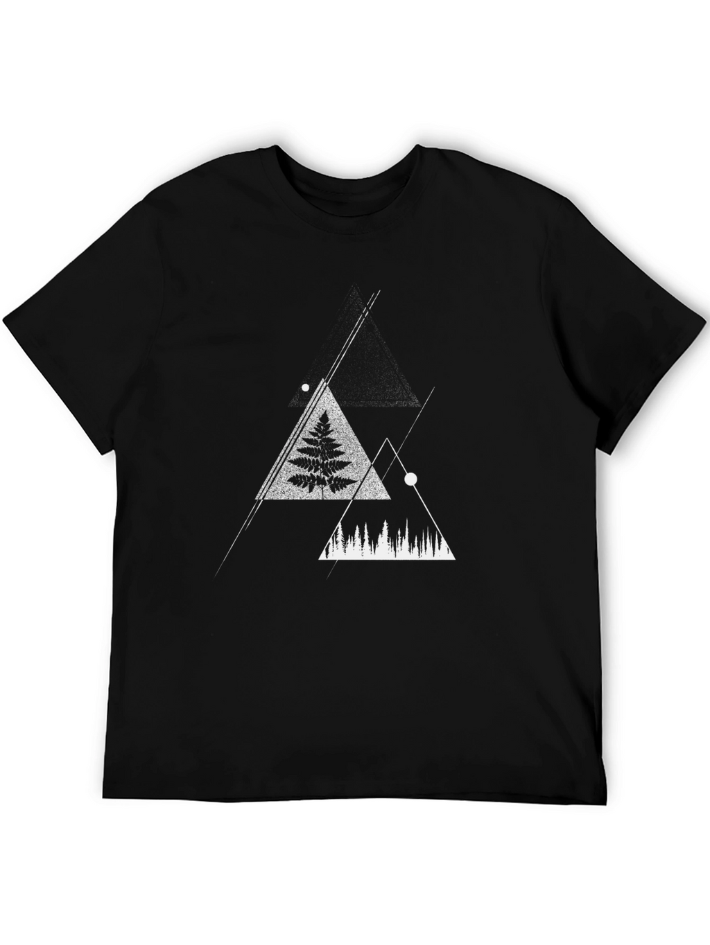 Geometric Forest T-Shirt - Modern Nature Design