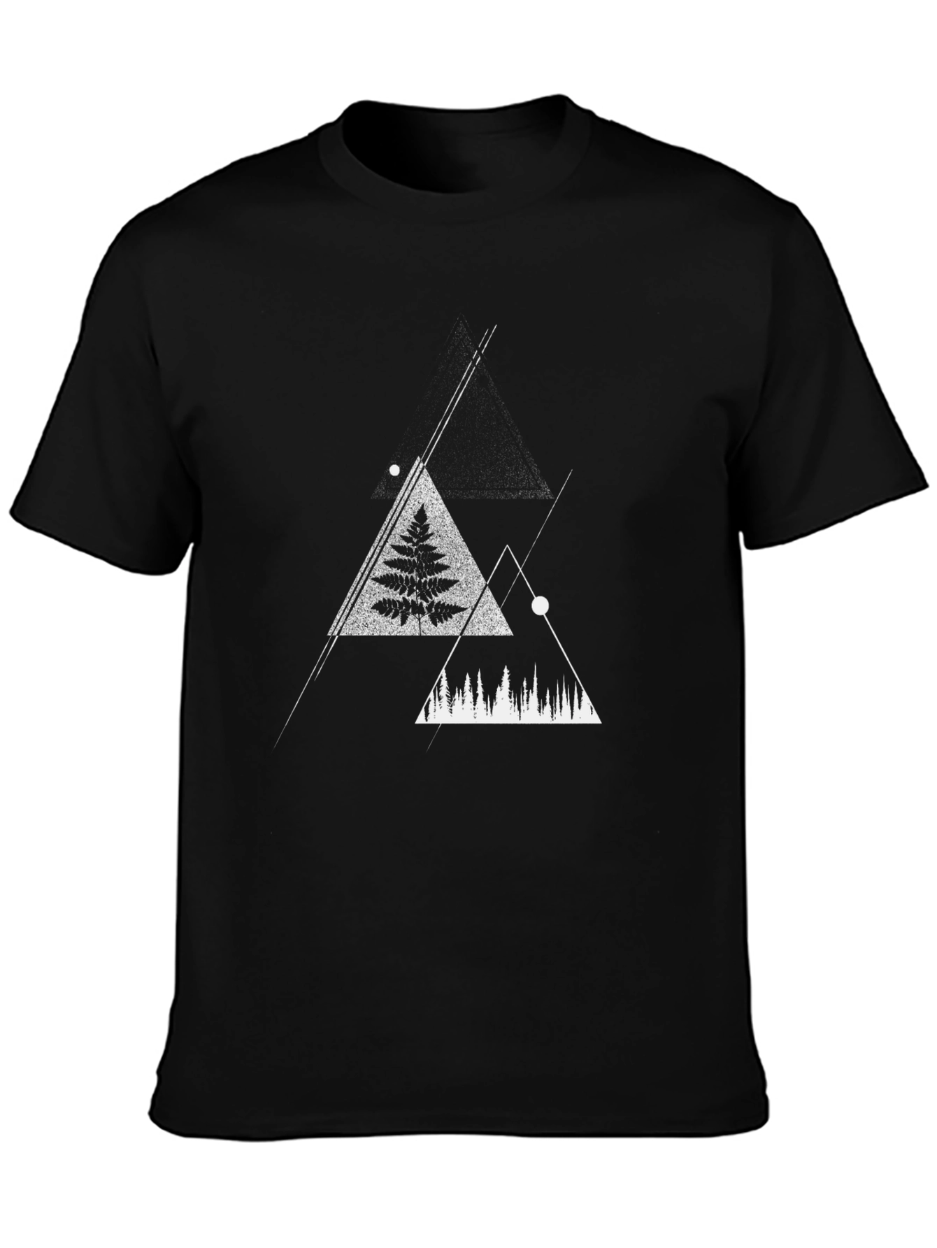 Geometric Forest T-Shirt - Modern Nature Design