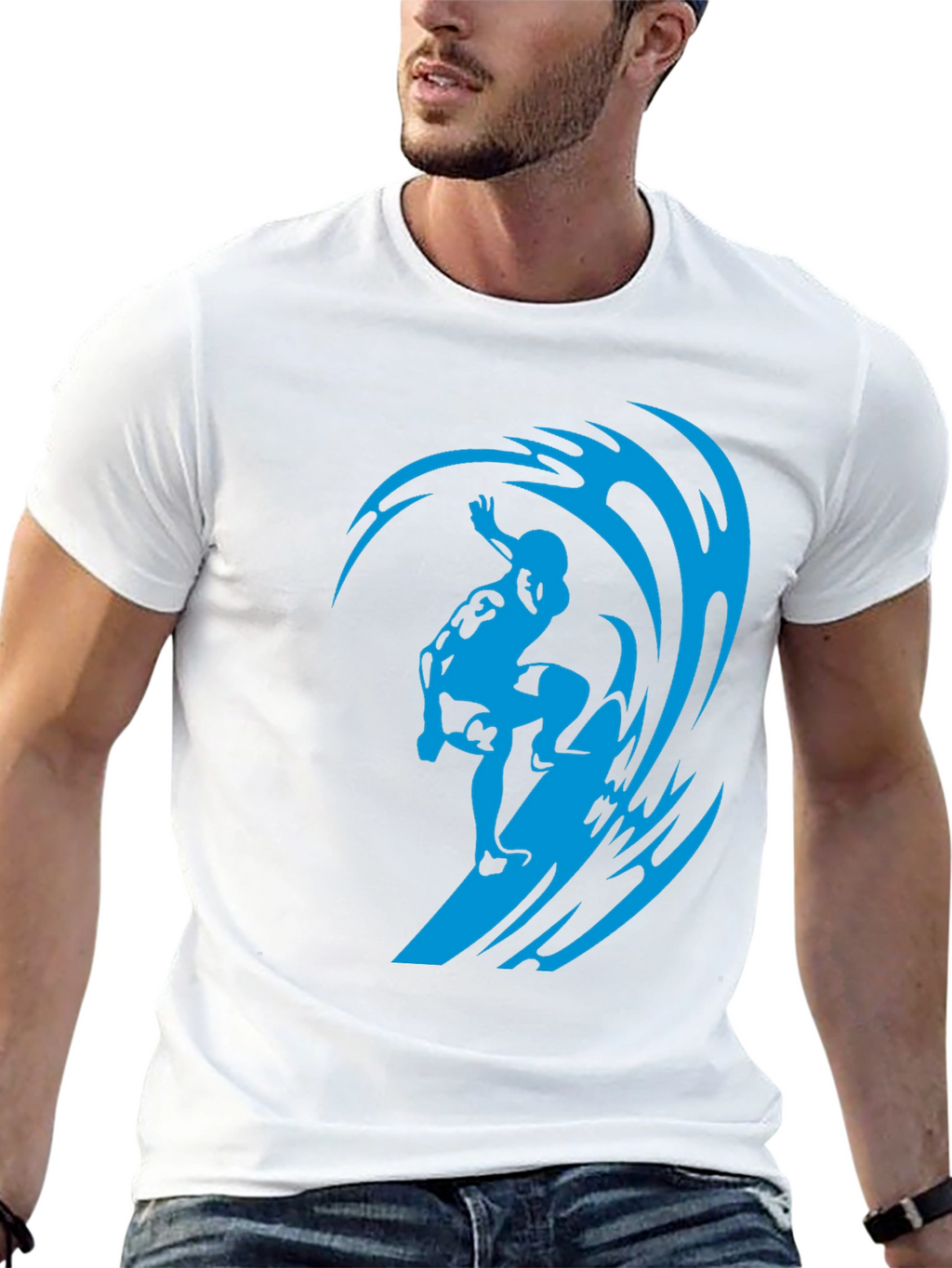 Surfer Wave Black T-Shirt